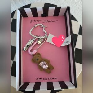NWT Betsey Johnson Brown Teddy Bear Jewelry Charm *PRICE FIRM*